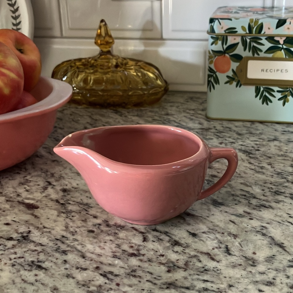 Vintage Bauer Pottery Monterey Moderne Pink Creamer Bowl